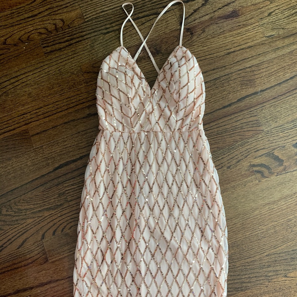 Simply Pink and Gold Mini Dress
